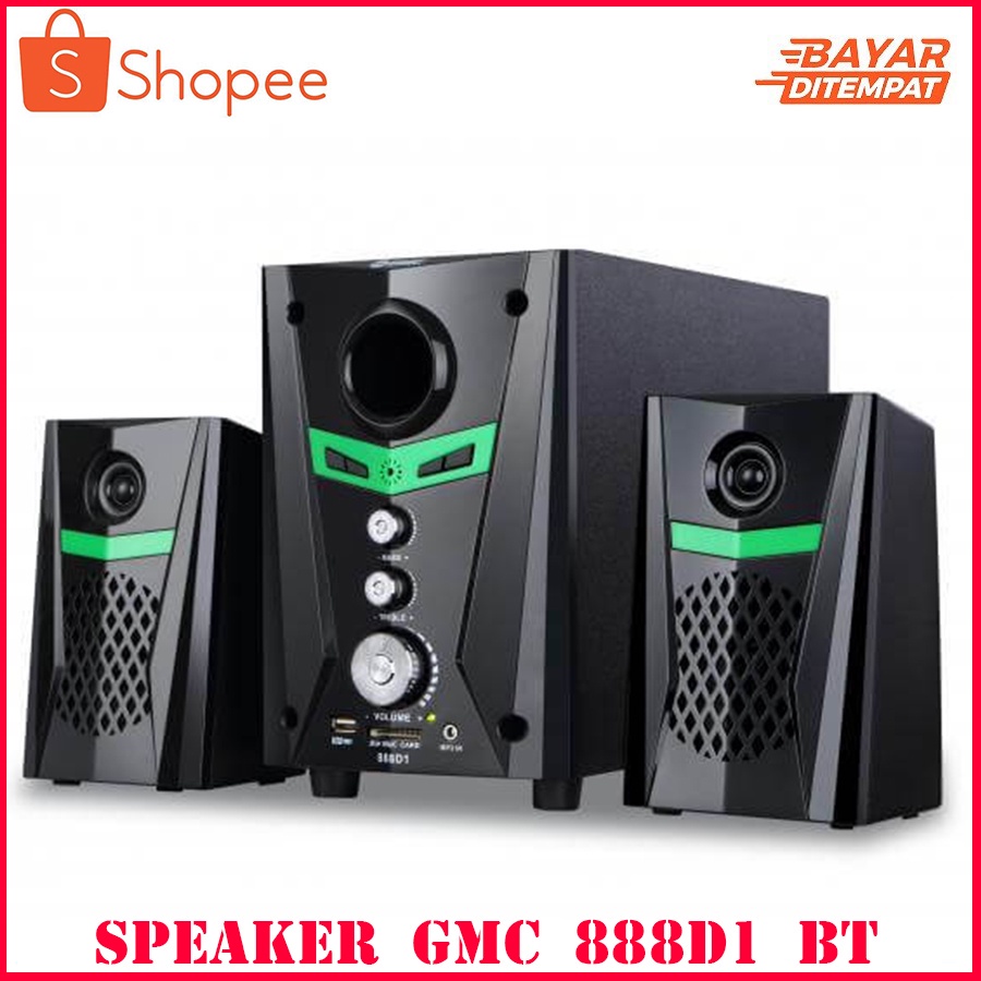 Speaker Aktif GMC 888D1 Audio Multimedia 2.1 Super Woofer Spiker Bluetooth - USB - SD Card - Remote~FMS