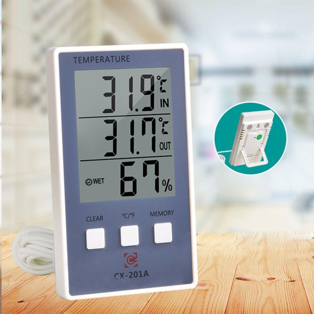 Solighter Pengukur Suhu Kelembaban Digital Indoor Outdoor Aquarium Sensor Probe Thermometer