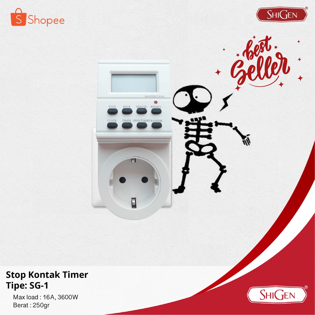 Timer Digital 24 Jam Shigen SG-1 Premium Original