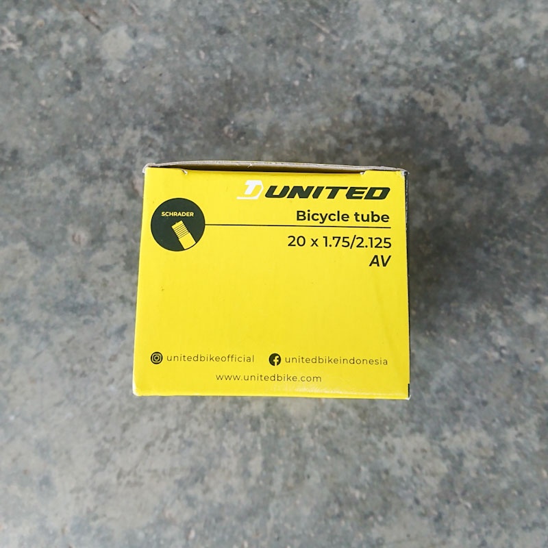 Ban Dalam United 20 x 1.75/2.125 AV Schrader Pentil Motor Sepeda Lipat