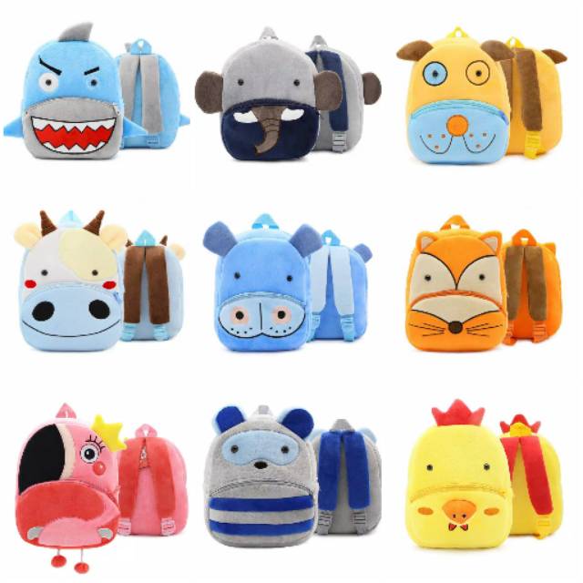 Tas Ransel/Punggung/Bahu/Backpack Balita Lucu Karakter Usia 2-5 tahun bahan import halus dan lembut