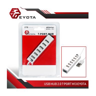 Usb 2.0 hub eyota 7 port mini 480Mbps up 2tb for pc laptop cpu h-13 h13 - Terminal usb2.0 7 slot
