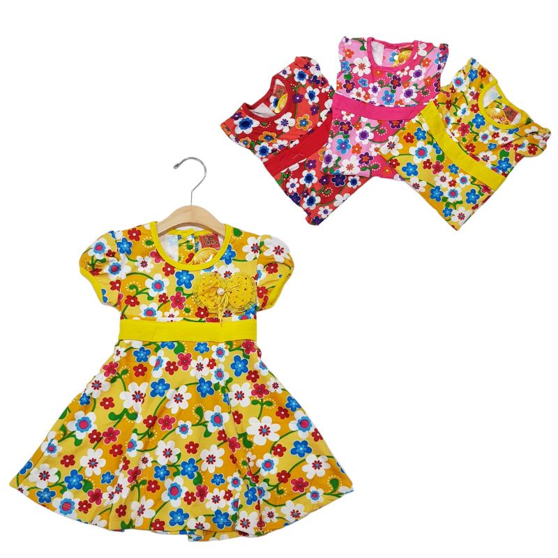 DRESS FASHION ANAK PEREMPUAN 2-4 TAHUN MOTIF BUNGA