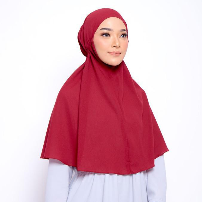 Extra Cashback Zm Zaskia Mecca - Izy Maroon Hijab Kerudung Bergo Limited