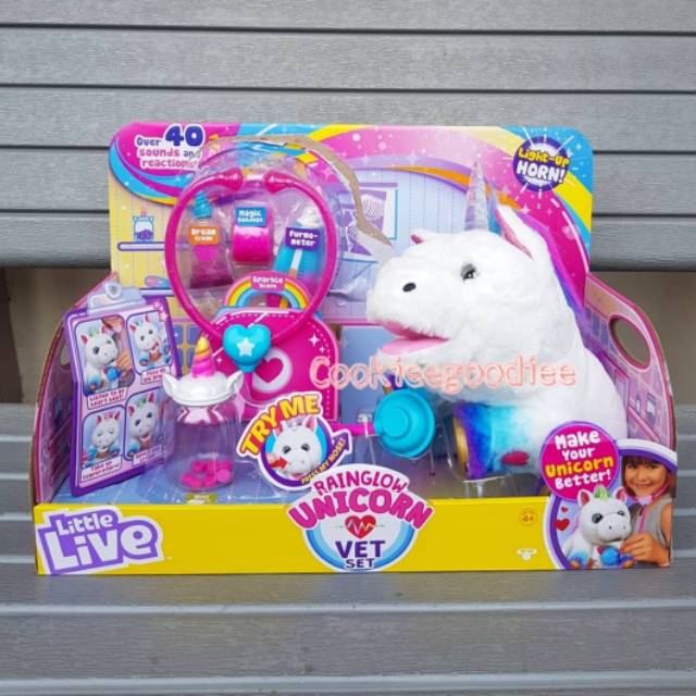 Little Live Rainglow Unicorn Vet Set Interactive Pet Unicorn Shopee Indonesia