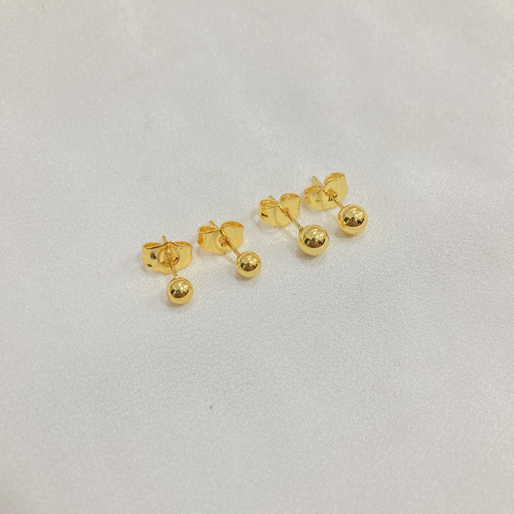 Anting Tusuk Bulat Simpel 4 mm / 5 mm Aksesoris Wanita