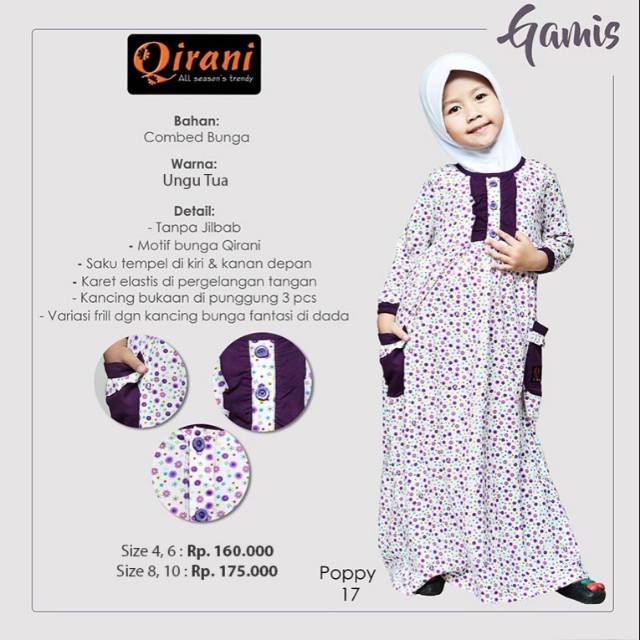 Gamis anak qirani kids poppy 17