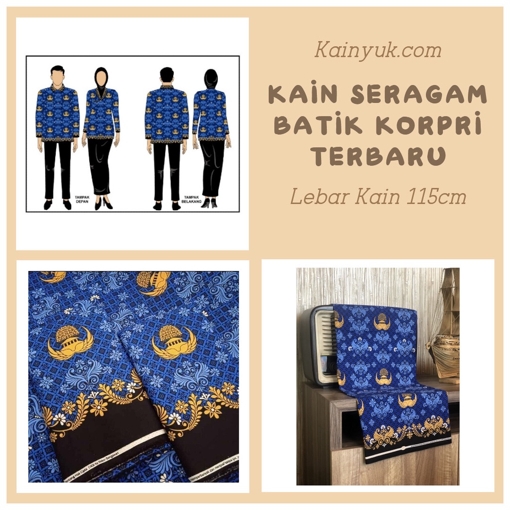 Jual KAIN BATIK KORPRI TERBARU ORIGINAL COTTON 40's / Seragam Batik