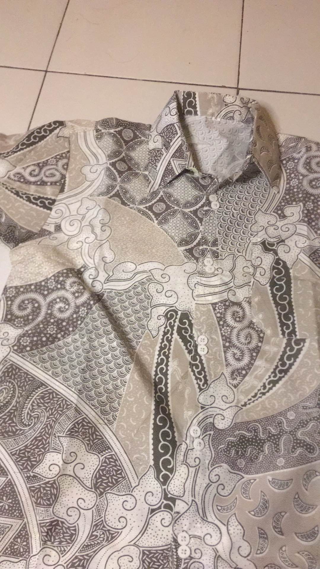 Kemeja Batik Pria Lengan Panjang Size M L Xl Xxl  Bswart Batik Hrb026 Kenongo Hem Panjang Padi