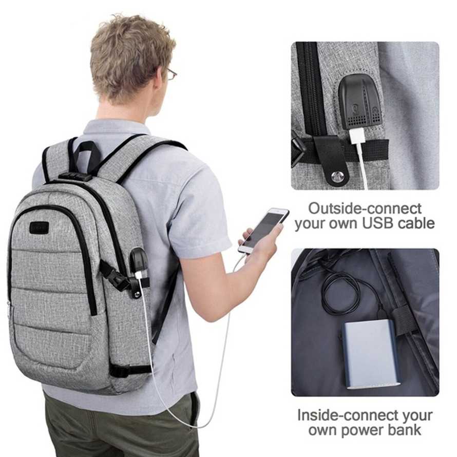 DXYIZU Tas Ransel Laptop Pria with USB Port Charging - RT25