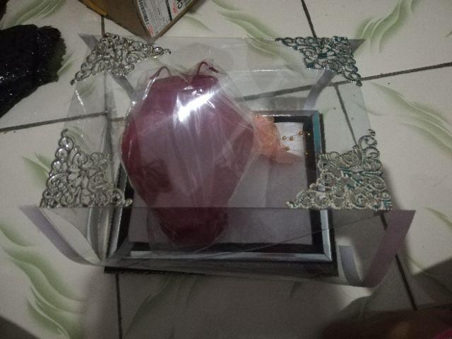 Tempat Perhiasan Untuk Kalung Warna Biru Frame Silver