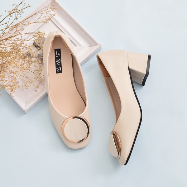 Sepatu hak tinggi kerja - pantofel heels tahu pita kotak