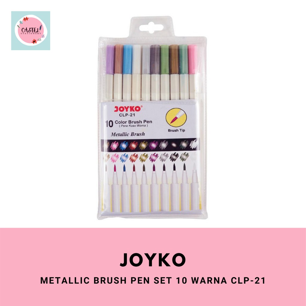 

Brush Pen Set Joyko Metallic Pen 10 Warna CLP-21