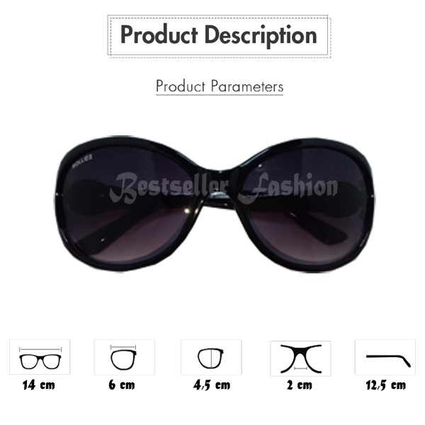 Kacamata Fashion Wanita Anti UV Hitam Kacamata Hitam Sunglasses Wanita Fashion Korea Kekinian