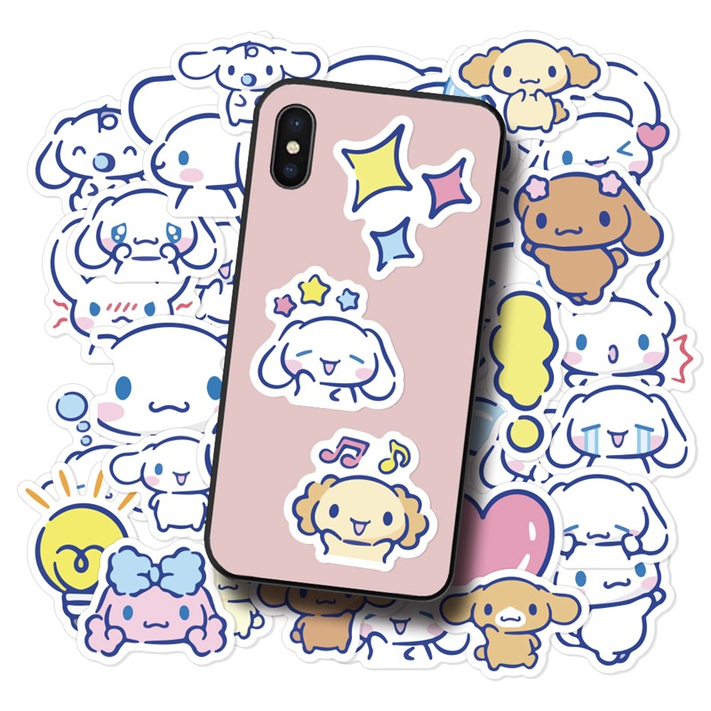 Cinnamoroll babycinnamoroll stiker kartun pom Purin ponsel case Jurnal bahan cute big telinga anjing