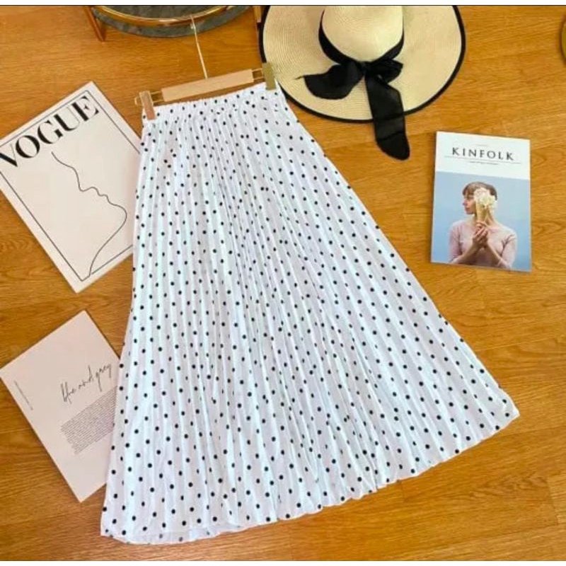 ROK POLKADOT / ROK PLISKET MOTIF POLKADOT / ROK MOTIF POLKADOT KOREA SKIRT