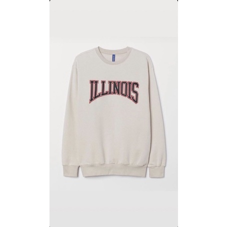 (H&amp;M) CREWNECK ILLINOIS CREAM ORIGINAL H&amp;M