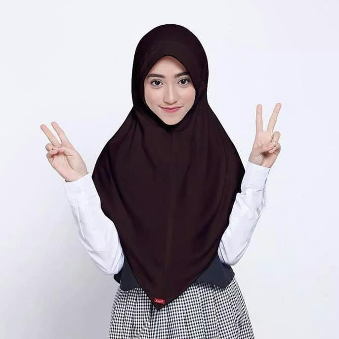 jilbab anak termurah Jilbab Bergo Anak Zoya Ceria Coklat ready stock