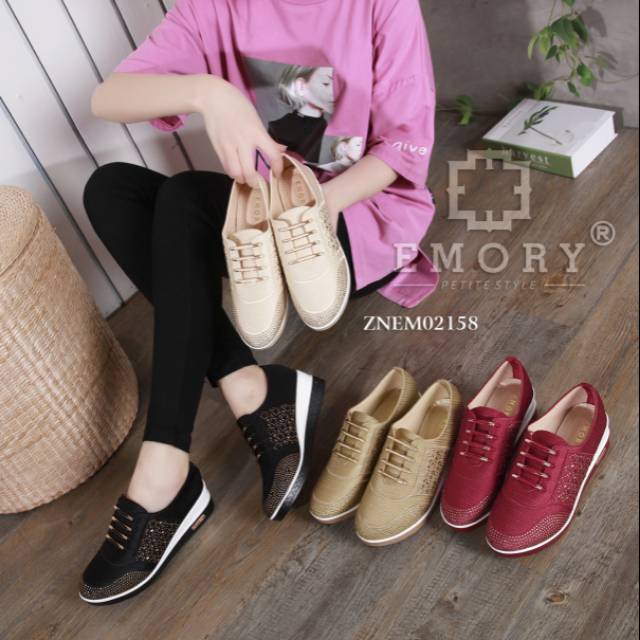 Sepatu wedges emory vallerie znemo2158 original brand sepatu import wanita cabang batam
