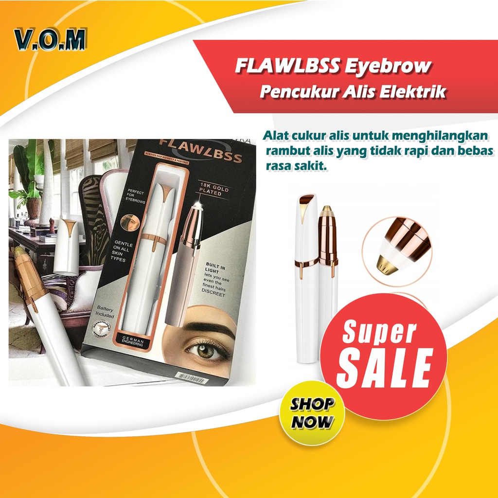 Pencukur Alis Elektrik FLAWLBSS Eyebrow Flawless Hair Remover 0735