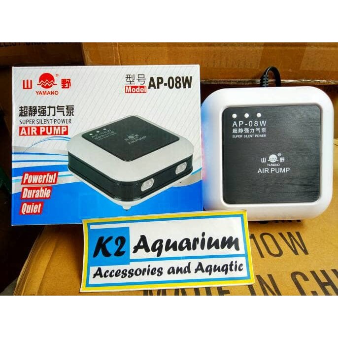 Yamano air pump ap-08w ap 08 oksigen 4 lubang titik aquarium kolam