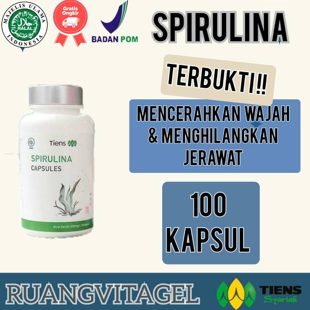 Jual TIENS / TIANSHI SPIRULINA CAPSULES ISI 100 KAPSUL PELENGKAP GIZI