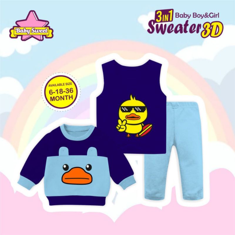 Afsheenastore Sweater Anak 3D 3in1 By Baby Sweet