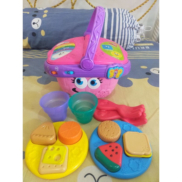 leapfrog preloved shape and sharing picnic basket pink