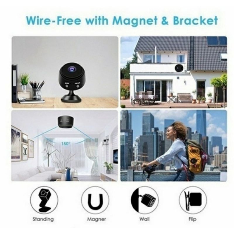 IP Camera Mini Spy Kamera Pengintai A9 Magnetik 5MP HD 1080P