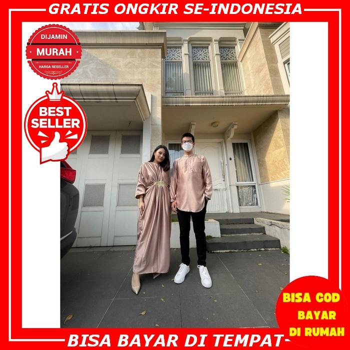 Jual Baju Couple Keluarga Gamis Pasangan Suami Istri Sarimbit Lebaran