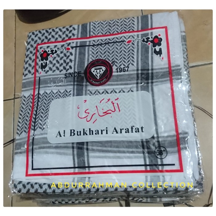 Sorban Almas Arafat Hitam Putih (G3Z8) Sorban anak Sorban arafat motif Sorban arab Sorban putih Sorb