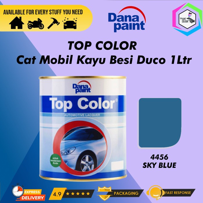 TOP COLOR 4456 Sky Blue - Cat Mobil Kayu Besi Duco - 1L