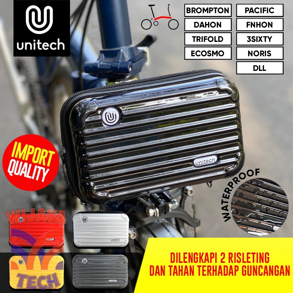 Tas Front Block Unitech Sepeda Lipat Brompton Hardcase Koper Sepeda