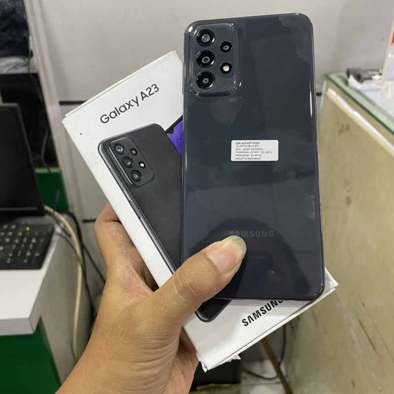 samsung a23 ram 6gb internal 128gb second mulus bekas pakai fullset original bawaan