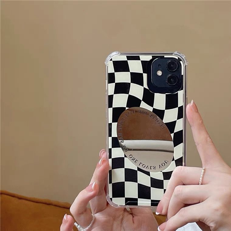 [TPC] Mirror Phone Case GRID OVAL IPHONE 6 6S 7 8 PLUS X XS MAX XR 11 12 13 PRO MAX Casing Cermin HP IP027