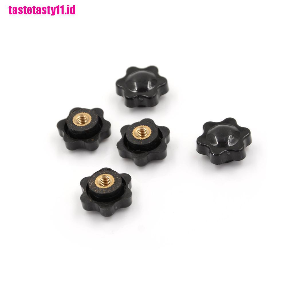 5 Pcs Kepala Mur M6 Female Thread Bentuk Bintang Warna Hitam