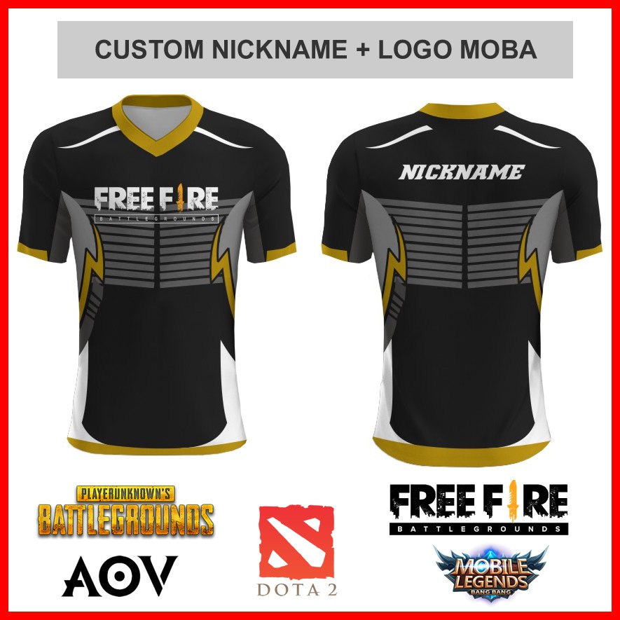 Baju Kaos Jersey Free Fire Printing Custom - Baju Esports Gaming Custom