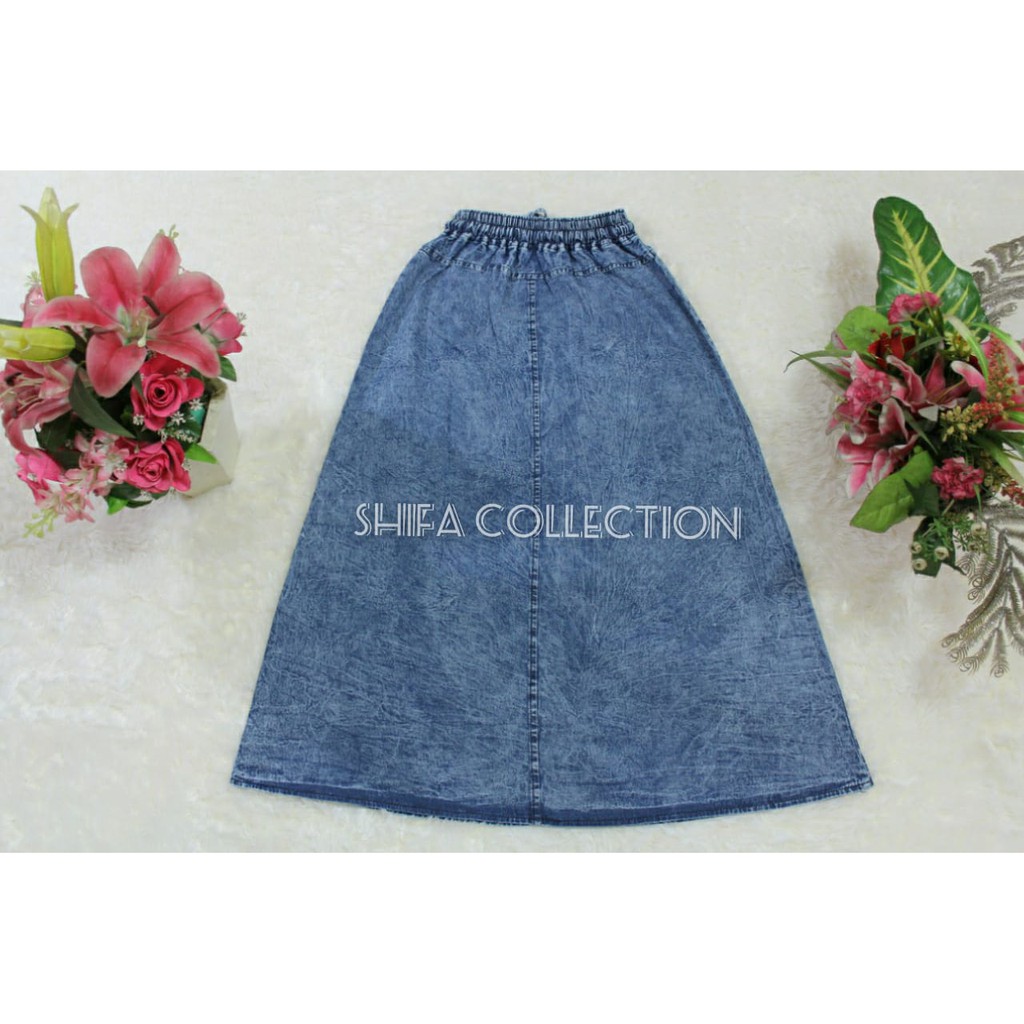 Rok Anak Perempuan Bahan Soft Jeans, Ukuran M L XL dan Anak Tanggung (Usia 6-13 tahun)