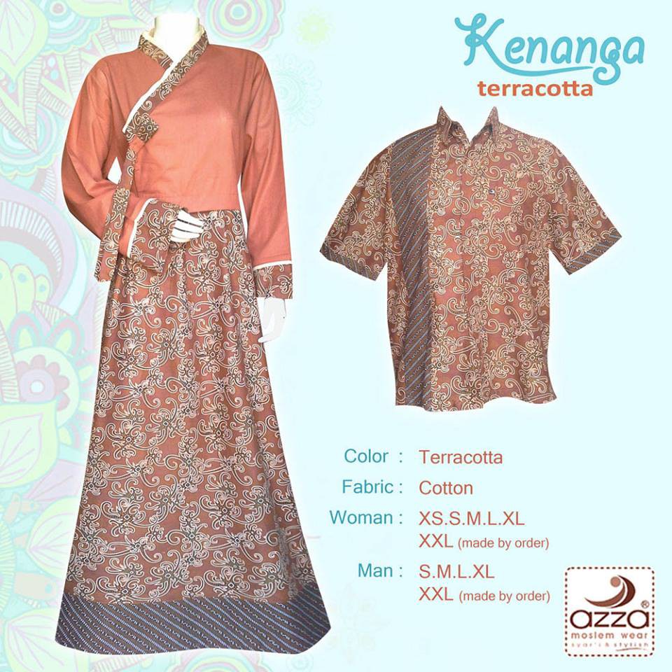 Sarimbit Batik Couple Kenanga Terracota/bata|gamis Hanbok Batik