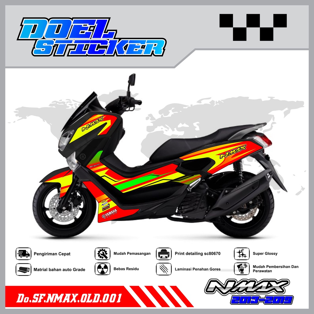 STICKER STRIPING NMAX OLD - STICKER STRIPING LIST VARIASI HOLOGRAM , CROME YAMAHA NMAX OLD DOEL 001