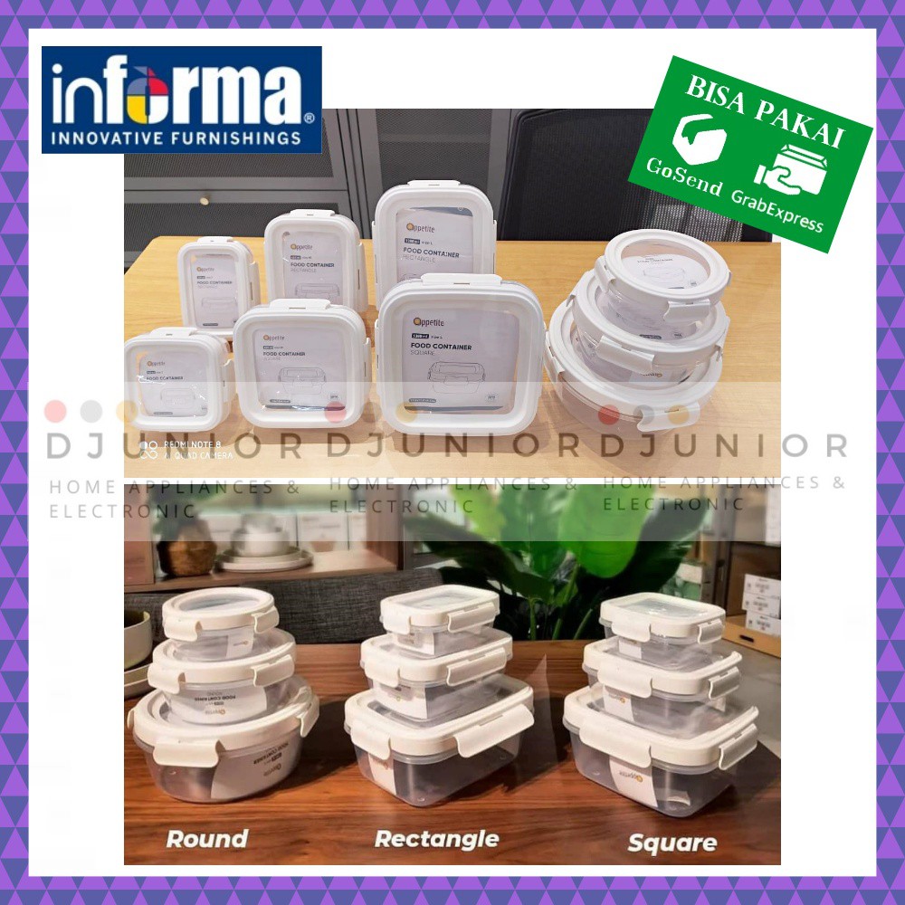 INFORMA - APPETITE FOOD CONTAINER / WADAH TOPLES TEMPAT PENYIMPANAN MAKANAN / KOTAK MAKAN