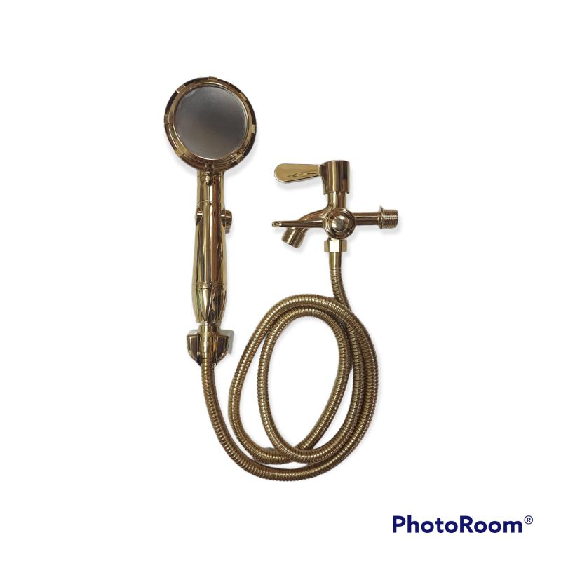 HAND SHOWER GOLD KRAN CABANG GOLD / SHOWER GOLD SET KRAN CABANG
