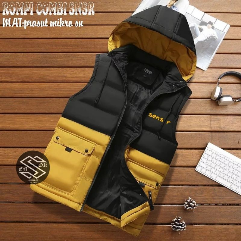 Rompi pria hoddie sensor terbaru premium / Rompi pria combi sensor original trending