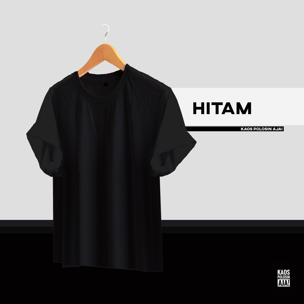 HITAM LENGAN PENDEK KAOS I BAJU POLOS KATUN BAMBU ( COTTON BAMBOO ) 30S PRIA I  | V-NECK
