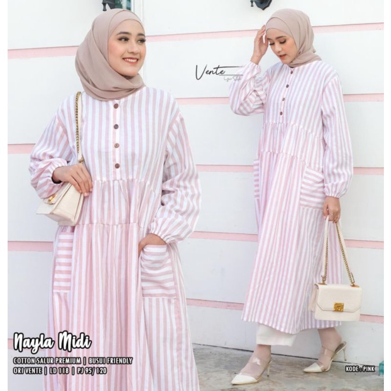 NAYLA MIDI DRESS COTTON SALUR PREMIUM//BUSUI