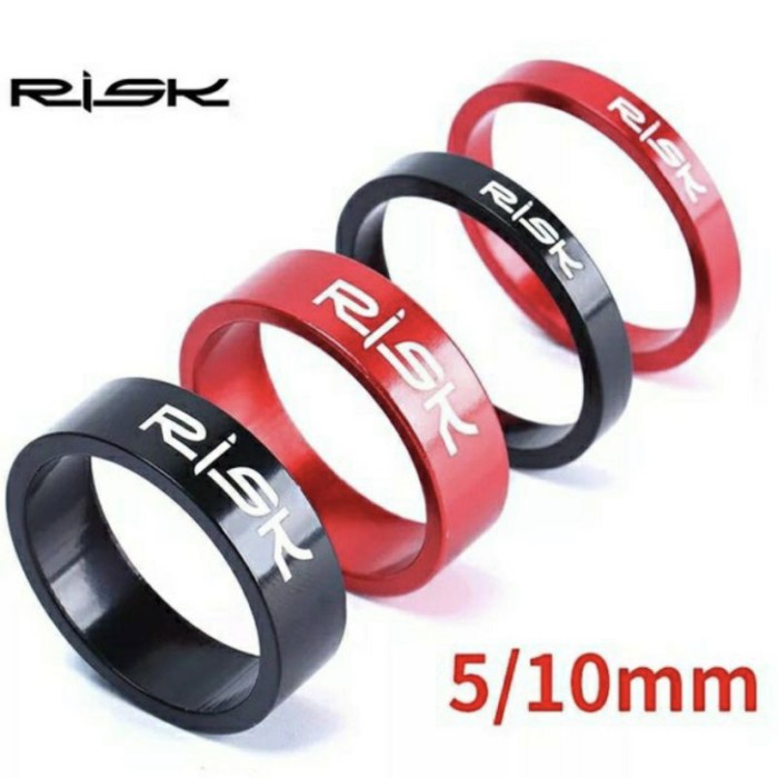 Ring Spacer RISK 5 mm 10 mm Alloy Ring Fork Headset Stem - Hitam 1 cm