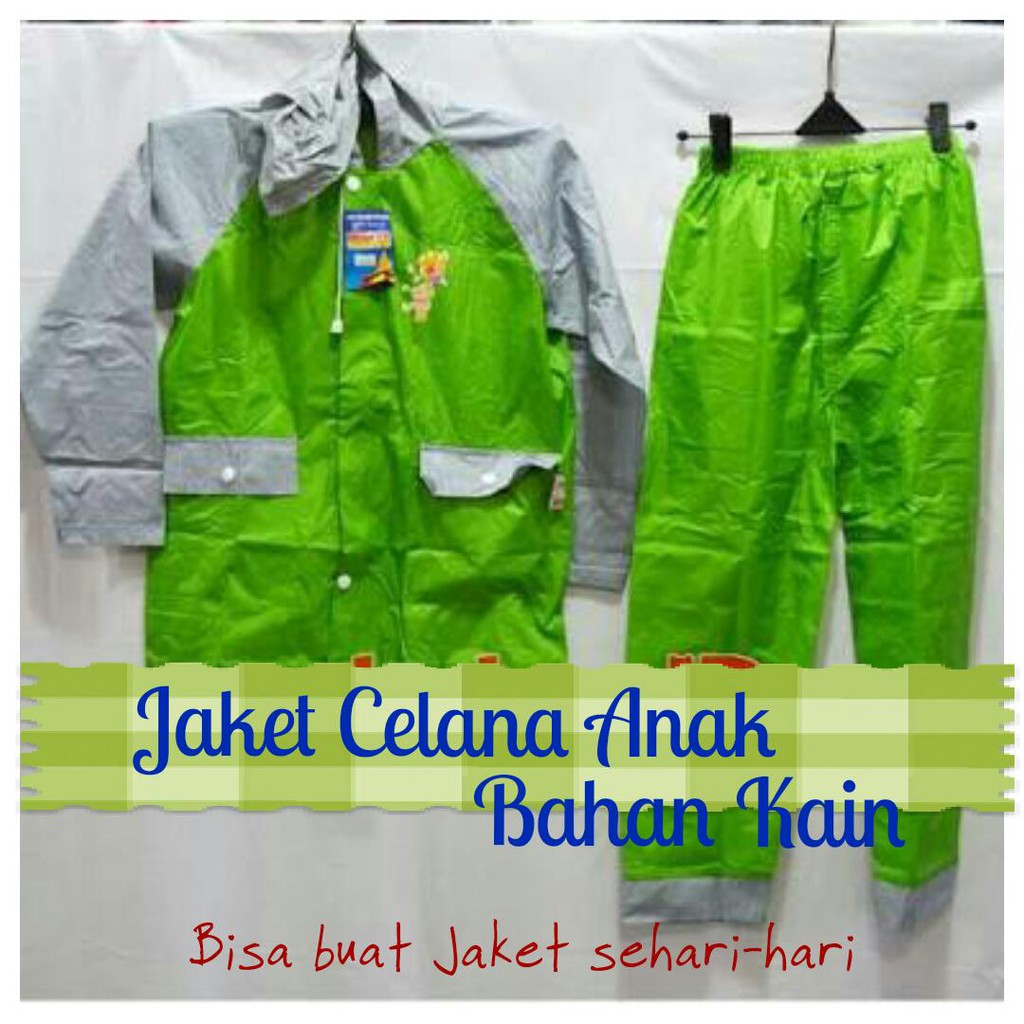 Jas Hujan Jaket Celana Anak Monas - Jas Hujan Monas Anak - Jas Hujan Anak Keren - Setelan Jas Hujan Anak Parasut Parasit