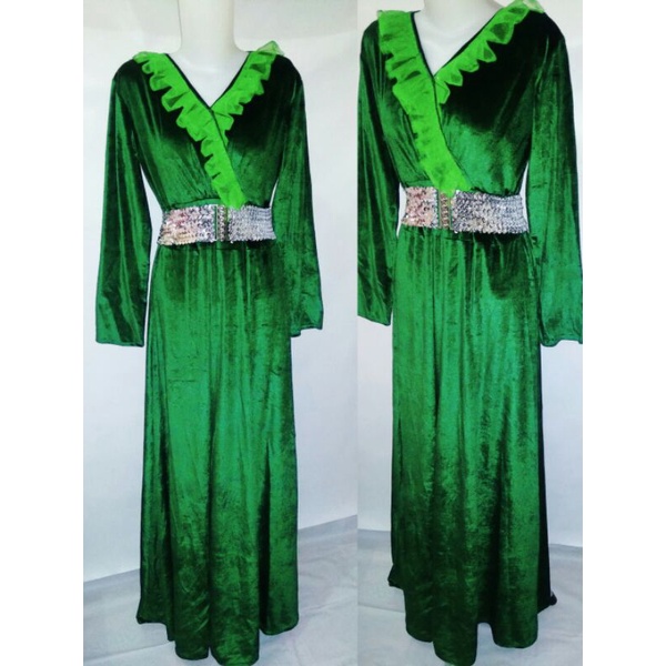 GAUN PESTA PANJANG  BLUDRU lMPORT ( NO BELT )