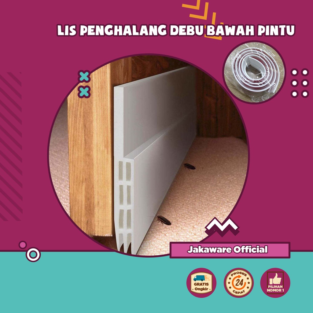 LIS PENGHALANG DEBU BAWAH PINTU DOOR VOTTOM SEAL 1M LIST LUBANG ANTI SERANGGA AIR TIKUS KECOA KECOAK