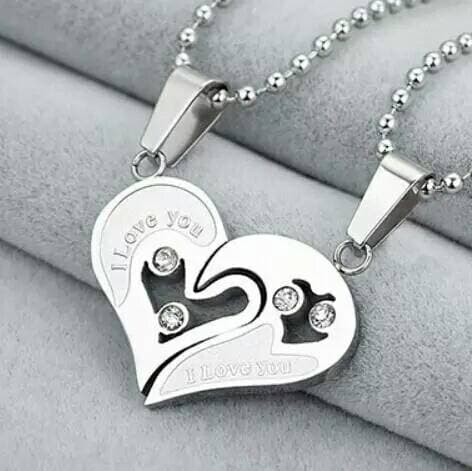 Kalung Couple Titanium ANTI KARAT SELAMANYA PGM KT39